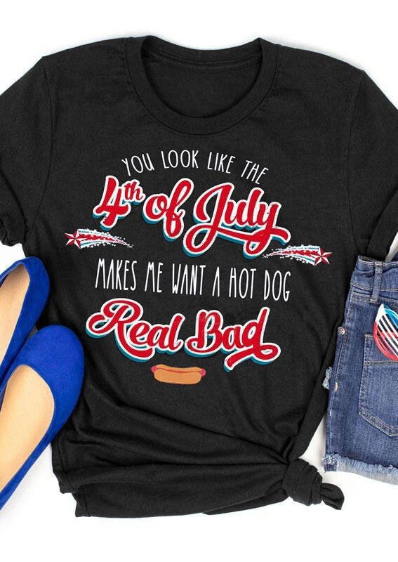 Download You Look Like The 4th Of July T-Shirt Tee - Black - Bellelily