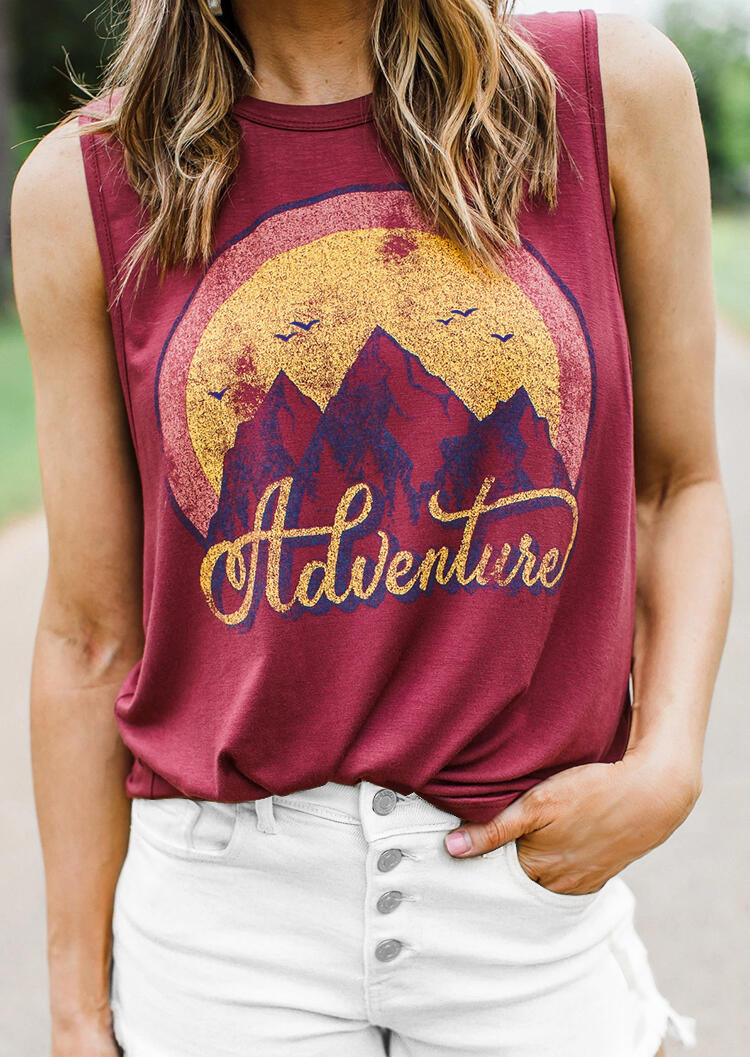 

Adventure Sunrise O-Neck Tank - Red, 472676