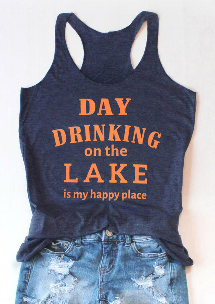 

Day Drinking On The Lake Racerback Tank - Navy Blue, 473056
