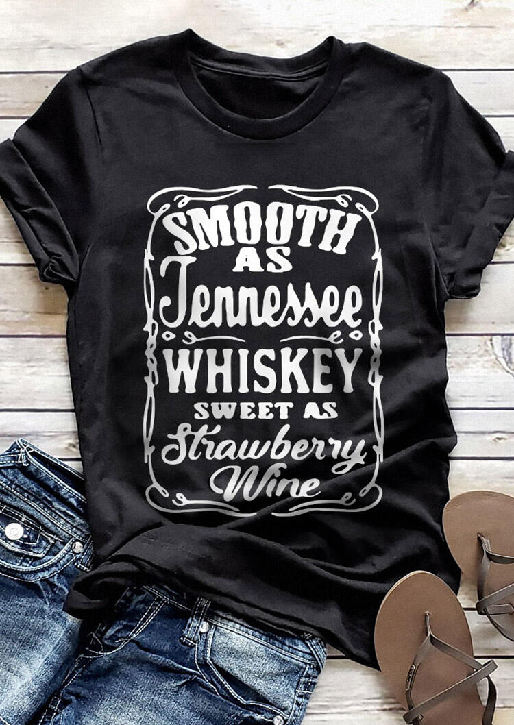 Smooth As Tennessee Whiskey Sweet As Strawberry Wine T-Shirt Tee ...