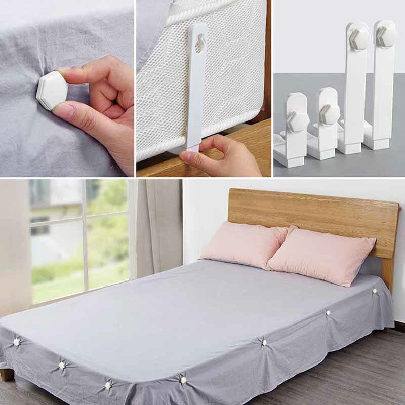 

4Pcs Bed Sheet Clips with Antiskid Buckle, White, 473790