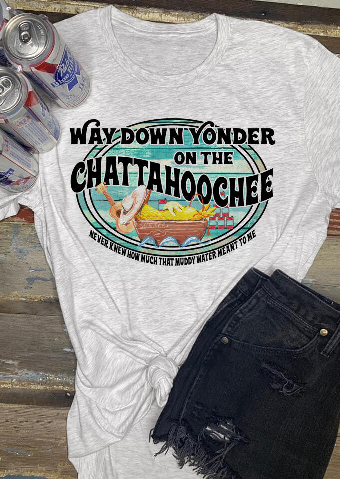 

Way Down Yonder On The Chattahoochee T-Shirt Tee - Gray, 474520