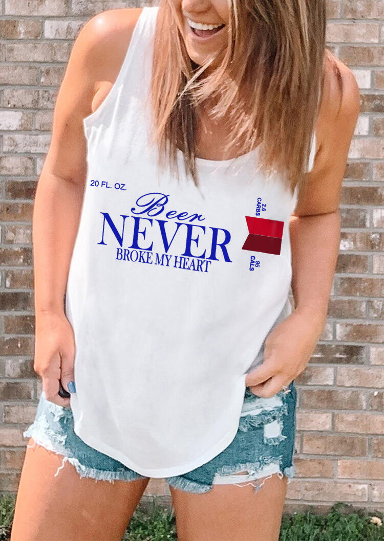 

Beer Never Broke My Heart Tank - White, 473761