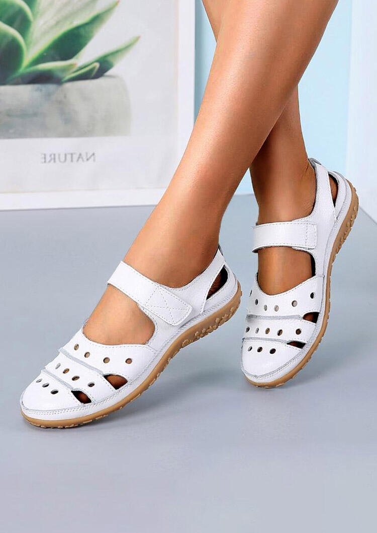 

Summer Hollow Out Round Toe Sandals, Black;white, 474620