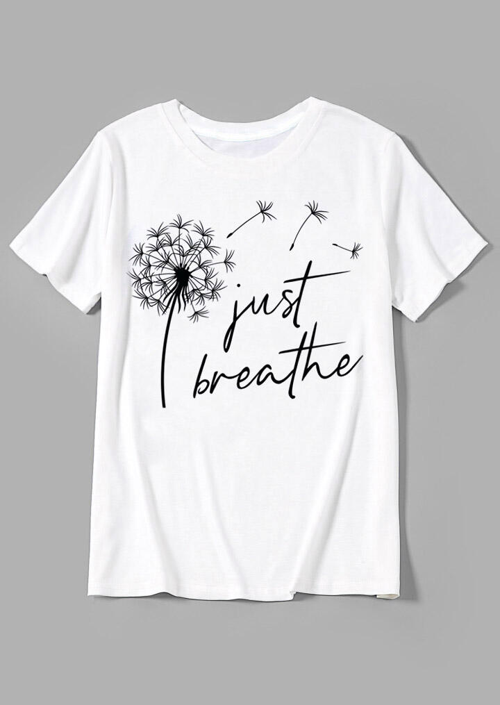 just breathe dandelion shirt