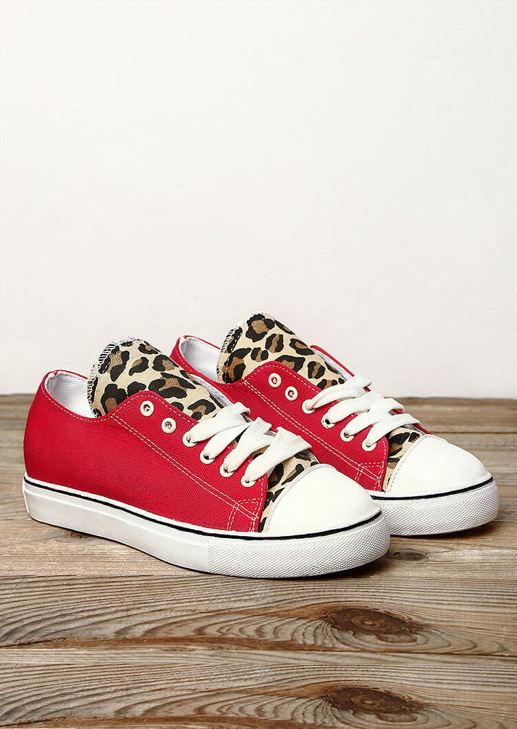leopard lace up flats