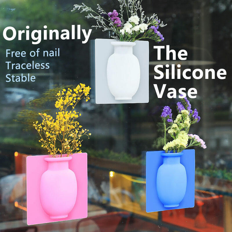 

Removable Silicone Flower Vase Decoration, White;sky blue, 476455