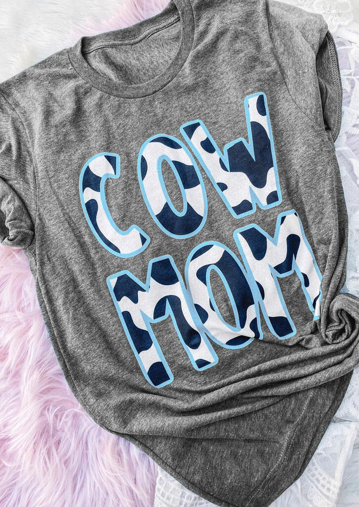 

Cow Mom T-Shirt Tee - Gray, 476902
