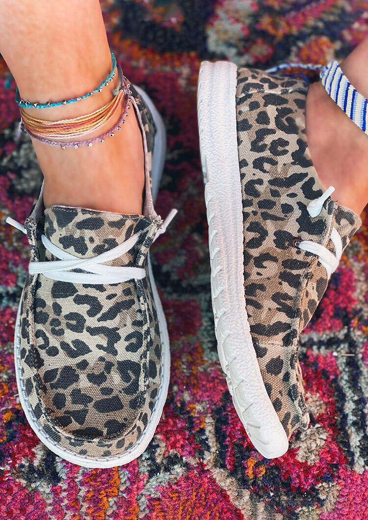 leopard lace up sneakers
