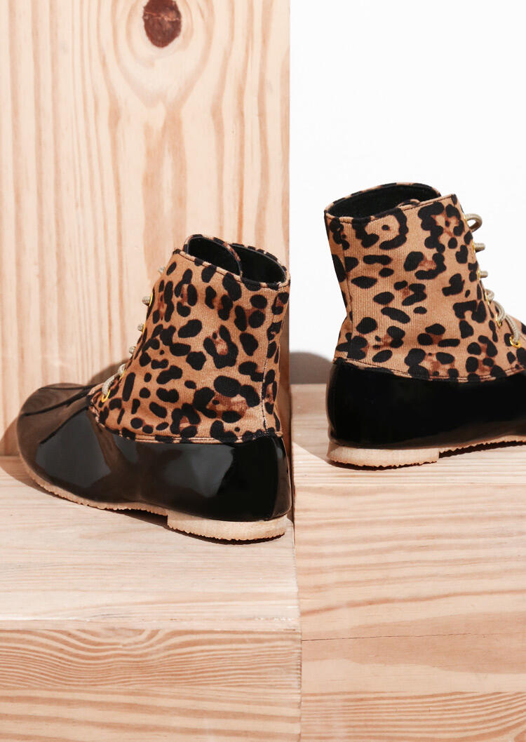 leopard duck boots wholesale