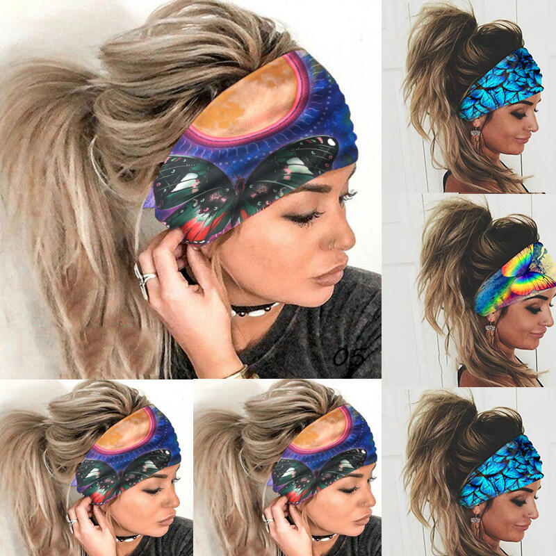 

Colorful Butterfly Elastic Yoga Sports Headband, Yellow, 478817