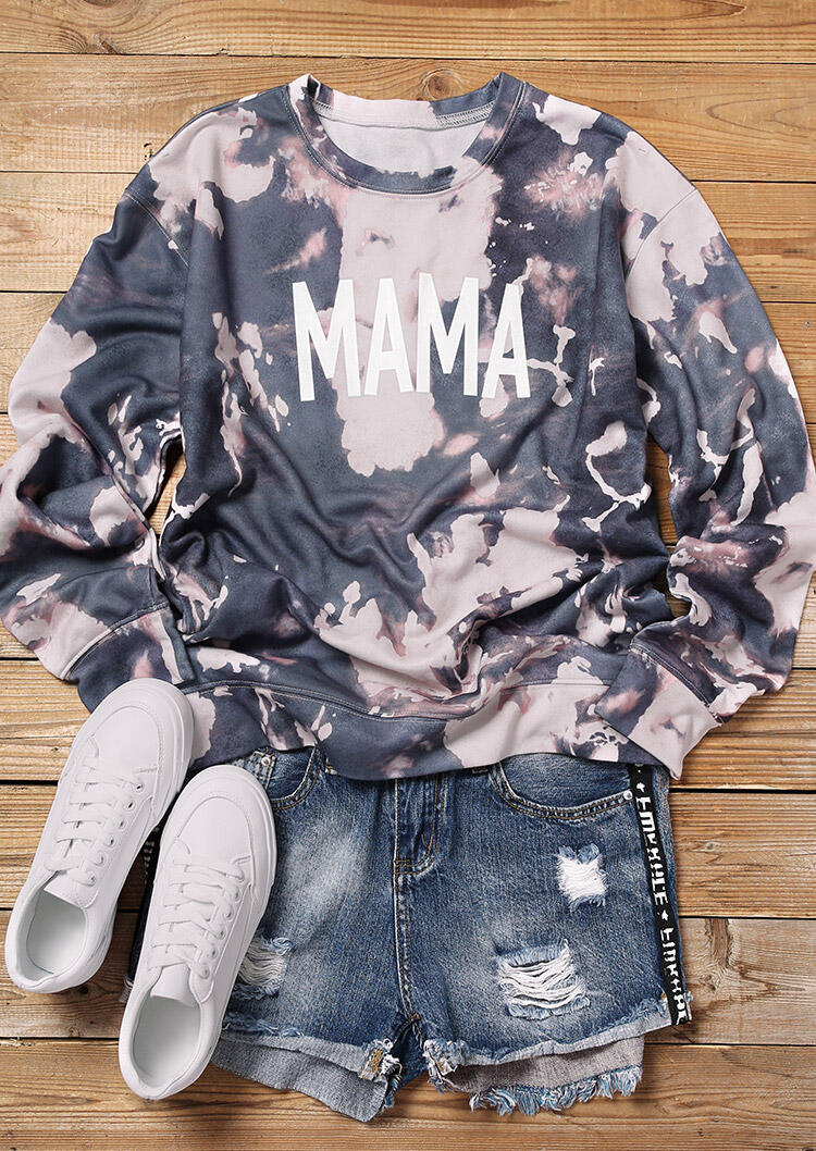 Buy Bleached Mama O-Neck Sweatshirt - Gray. Picture