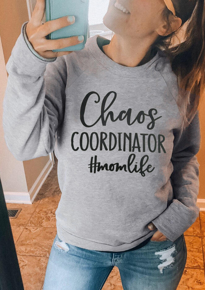 

Chaos Coordinator Mom Life Sweatshirt - Light Grey, 478903