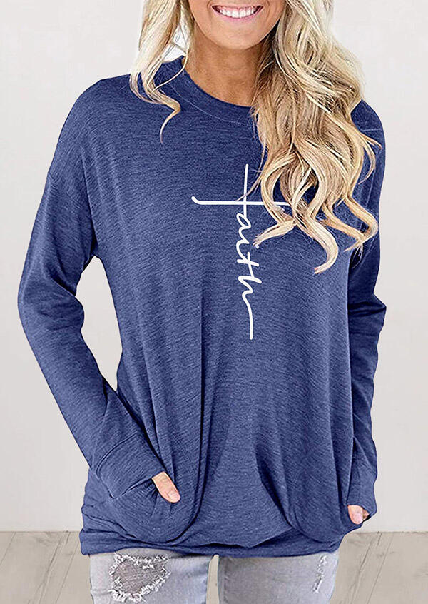 

Faith Cross Pocket Sweatshirt - Blue, 479009