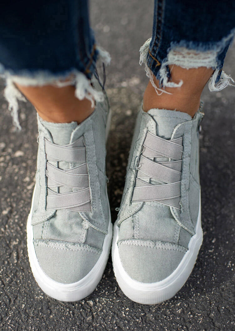 zipper canvas shoes