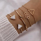 4Pcs Bohemian Alloy Geometric Bracelet Set