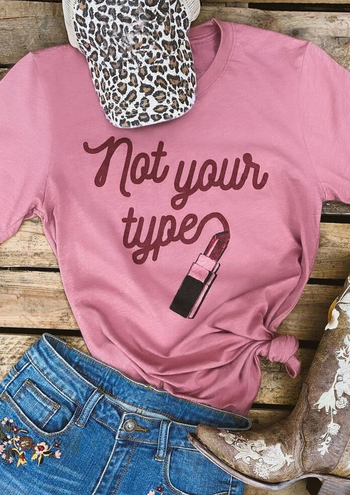 

Pop Music Not Your Type Lips T-Shirt Tee - Pink, 479859