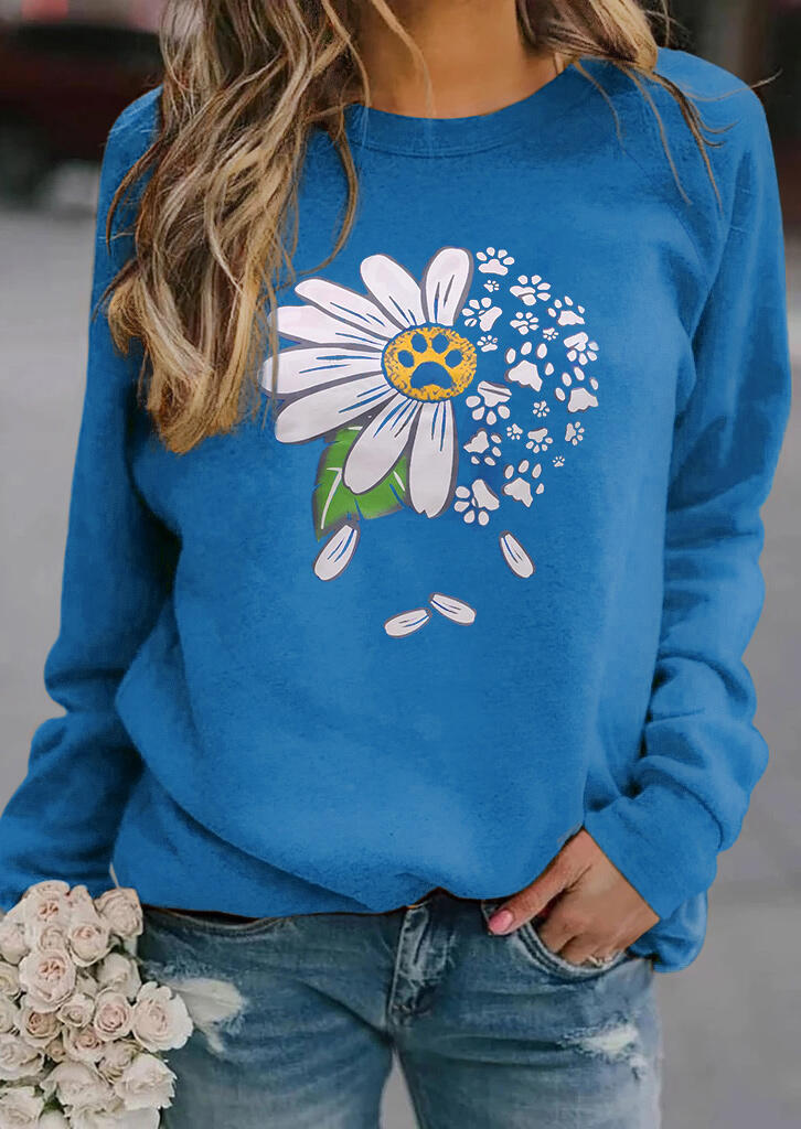 

Daisy Floral Dog Paw Sweatshirt - Blue, 479787