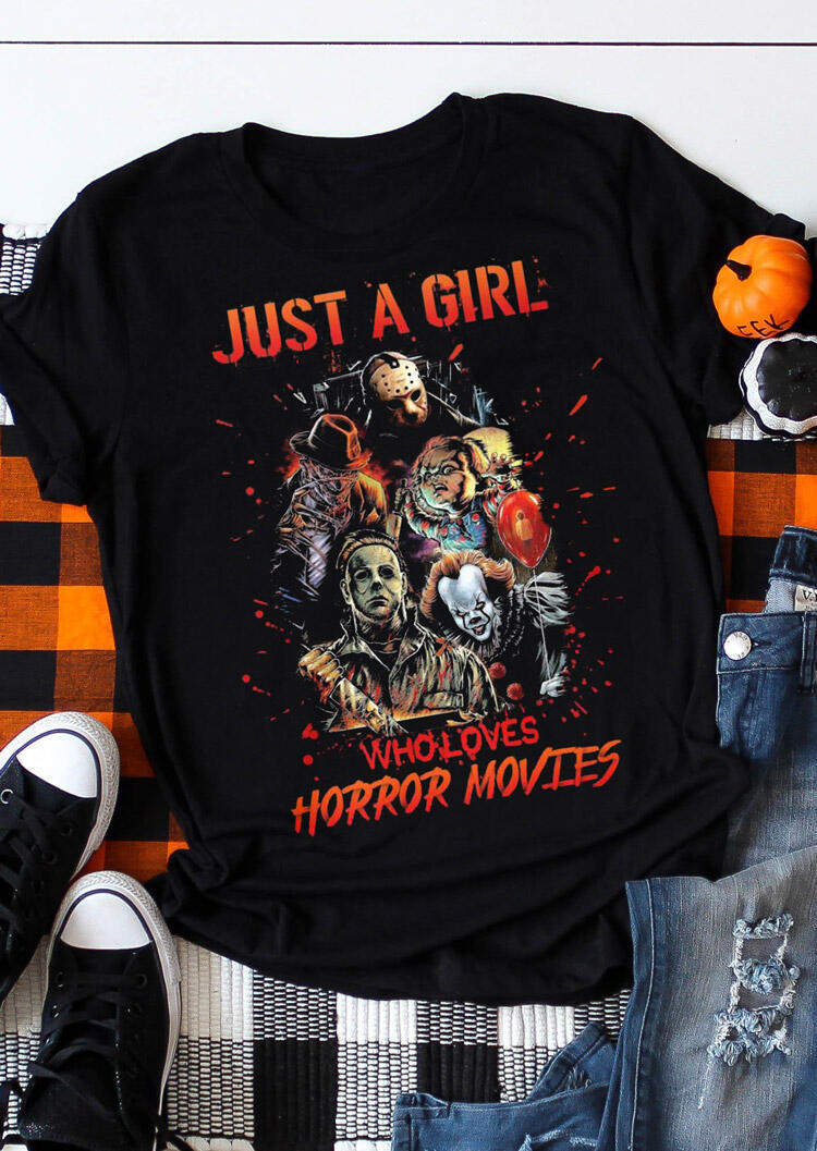 

Halloween Horror Movie Graphic T-Shirt Tee - Black, 480065