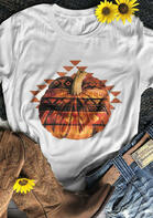 Halloween Pumpkin Aztec Geometric T-Shirt