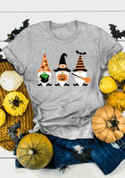 Halloween Gnomies Pumpkin Face T-Shirt