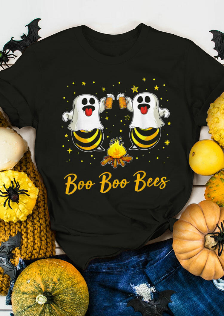 

Halloween Boo Boo Bees Star Beer T-Shirt Tee - Black, 480474