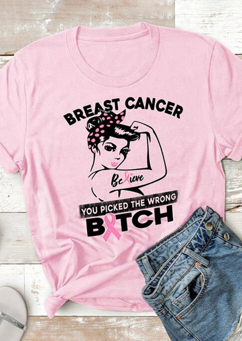 

Breast Cancer Polka Dot Ribbon T-Shirt Tee - Pink, 480544