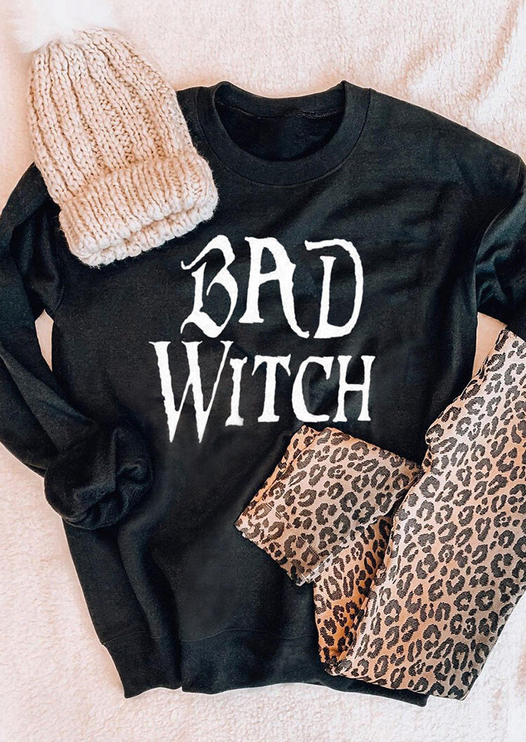 

Halloween Bad Witch O-Neck Sweatshirt - Black, 480843