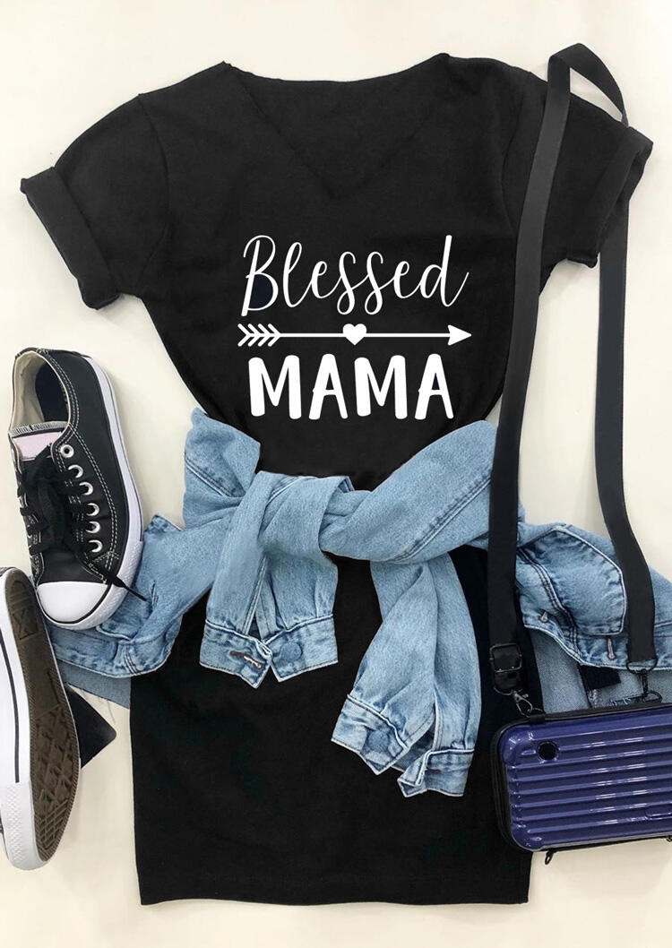 

Blessed Mama Arrow Heart Mini Dress - Black, 481560