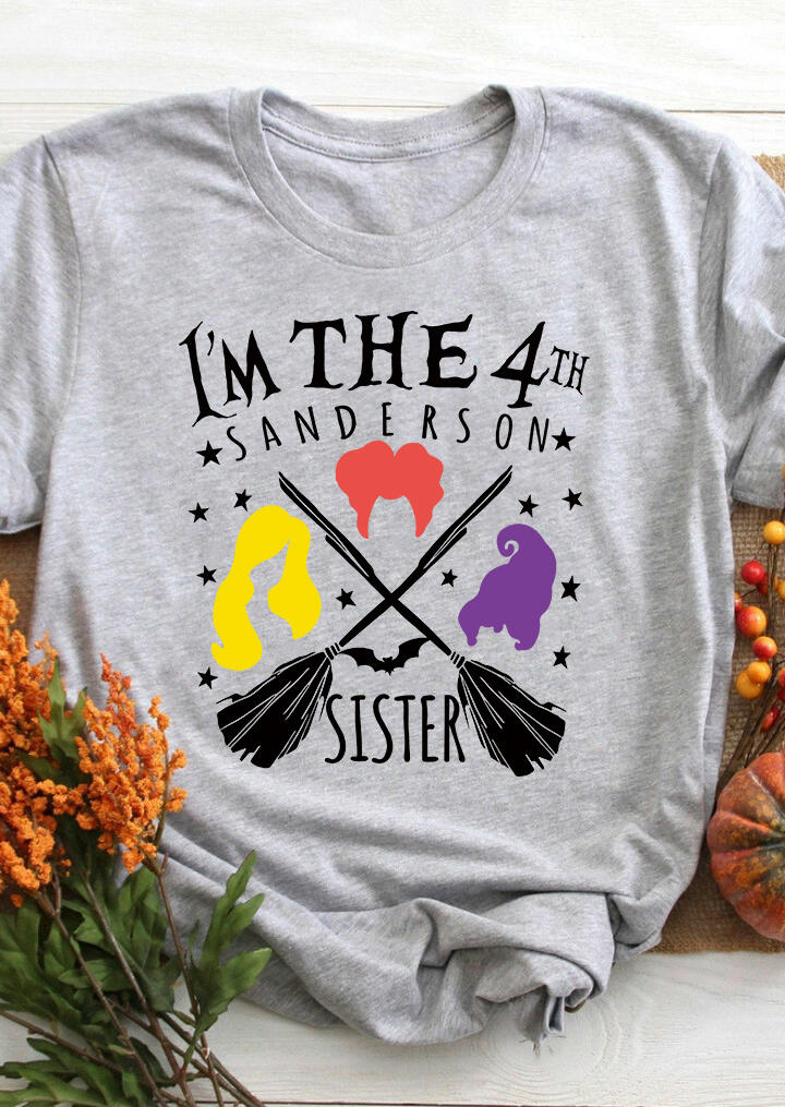 

Halloween Sanderson Witch Sister Bat Hocus Pocus T-Shirt Tee - Gray, 482056