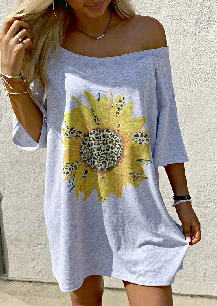 sunflower off the shoulder dress