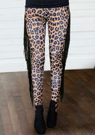 Leopard Tassel Elastic Waist Pants