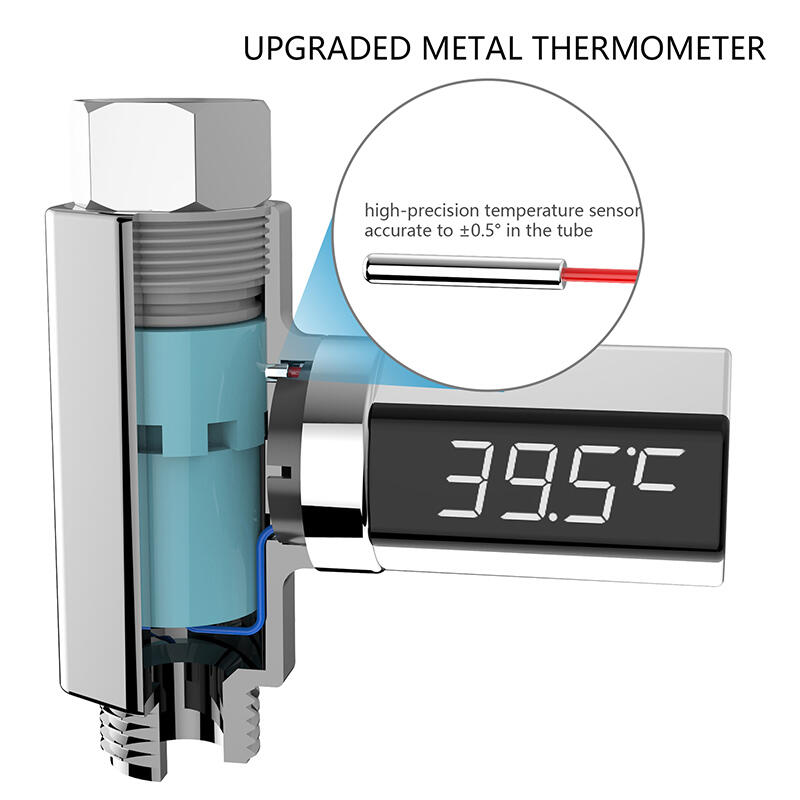 

LED Display Shower Thermometer, Silver, 482729