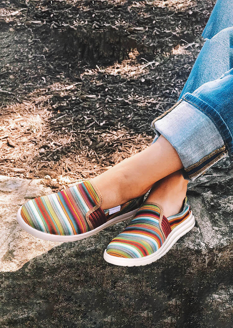 

Serape Striped Slip On Flat Sneakers, Multicolor, 482785