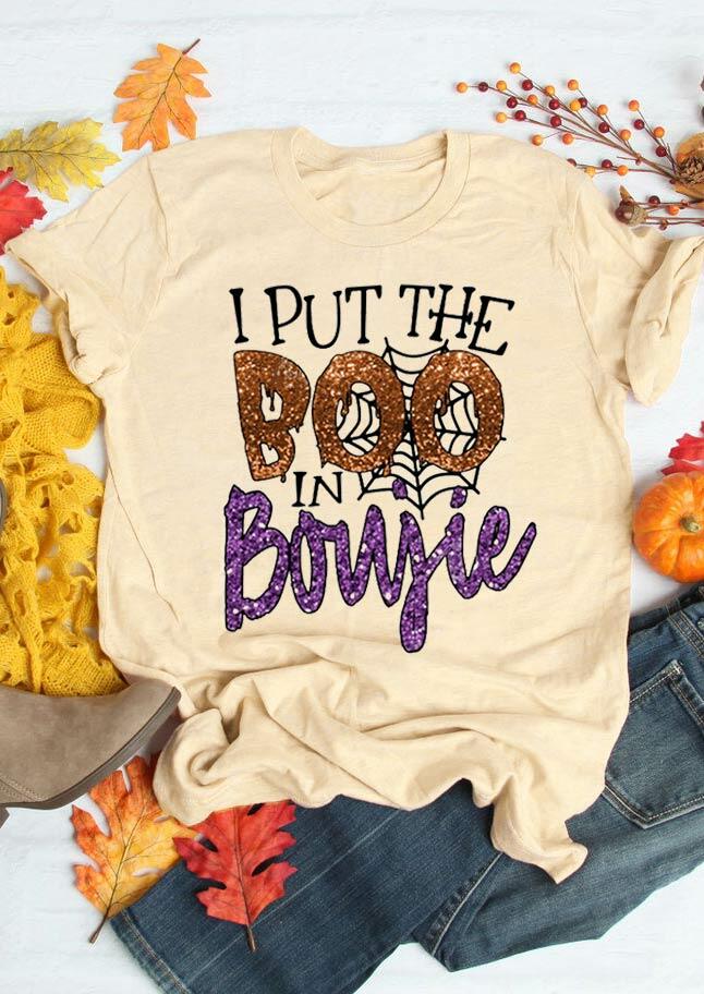 

Halloween I Put The Boo In Boujie T-Shirt Tee - Light Yellow, 483166