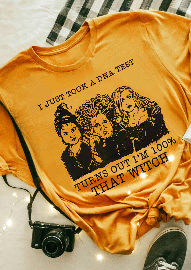 

Halloween That Witch O-Neck Hocus Pocus T-Shirt Tee - Yellow, 482972