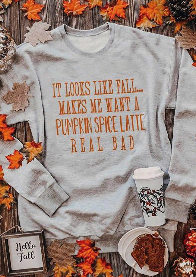 

Pumpkin Spice Latte Sweatshirt - Gray, 482865