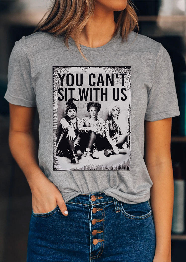 

Halloween Character You Can't Sit With Us T-Shirt Tee - Gray, 483204