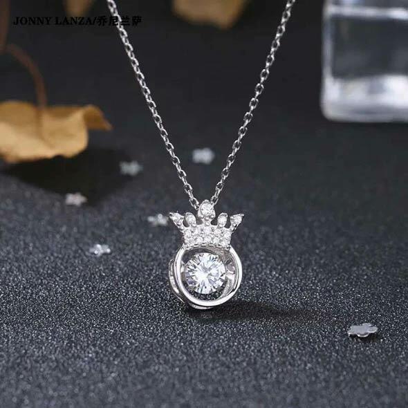 

Hollow Out Rhinestone Smart Necklace, Silver, 483687