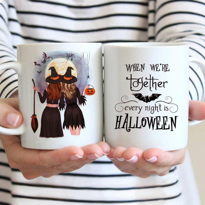 

Halloween Pumpkin Batwing When We're Together Ceramic Mug, White, 483655