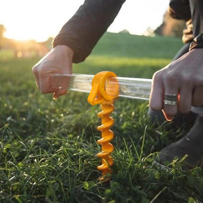 

Camping Tent Plastic Screw Shofar Ground Anchors, Yellow, 483964