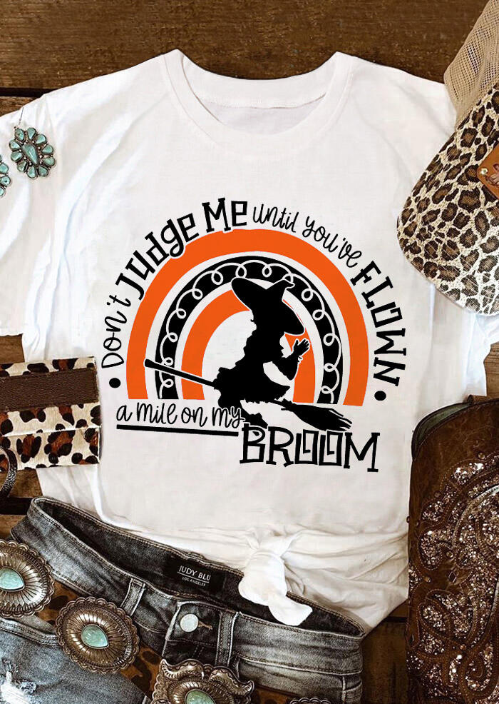 

Halloween Rainbow Witch Letter T-Shirt Tee - White, 484138