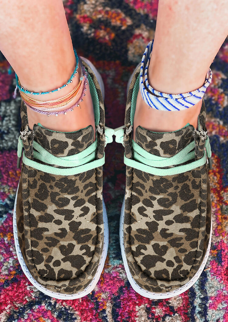 leopard print flats round toe