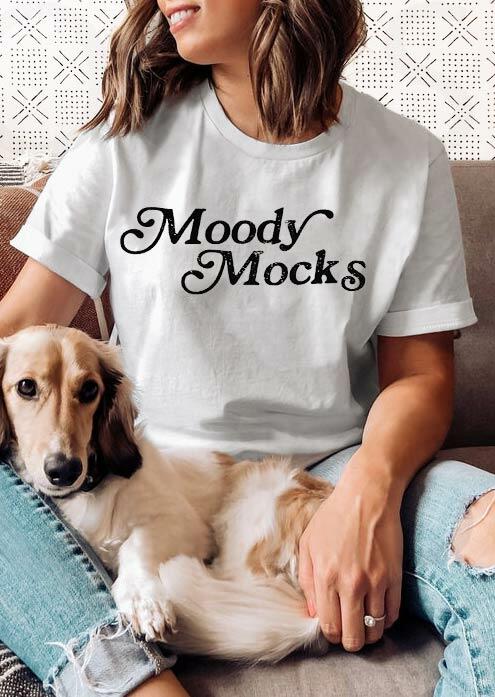 

Moody Mocks O-Neck T-Shirt Tee - White, 484356