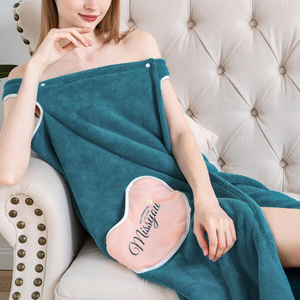 

Wearable Fast Drying Plush Bath Towel Skirt, Blue, 484679