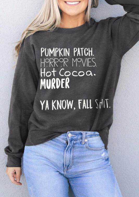 

Pumpkin Patch Horror Movie Hot Cocoa Sweatshirt - Dark Grey, 484421
