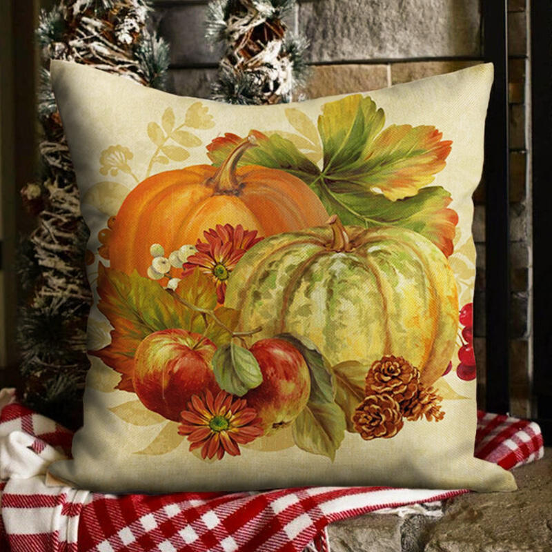 

Thanksgiving Pumpkin Sunflower Oil Painting Pillowcase without Pillow, Pattern1;pattern2, 484598