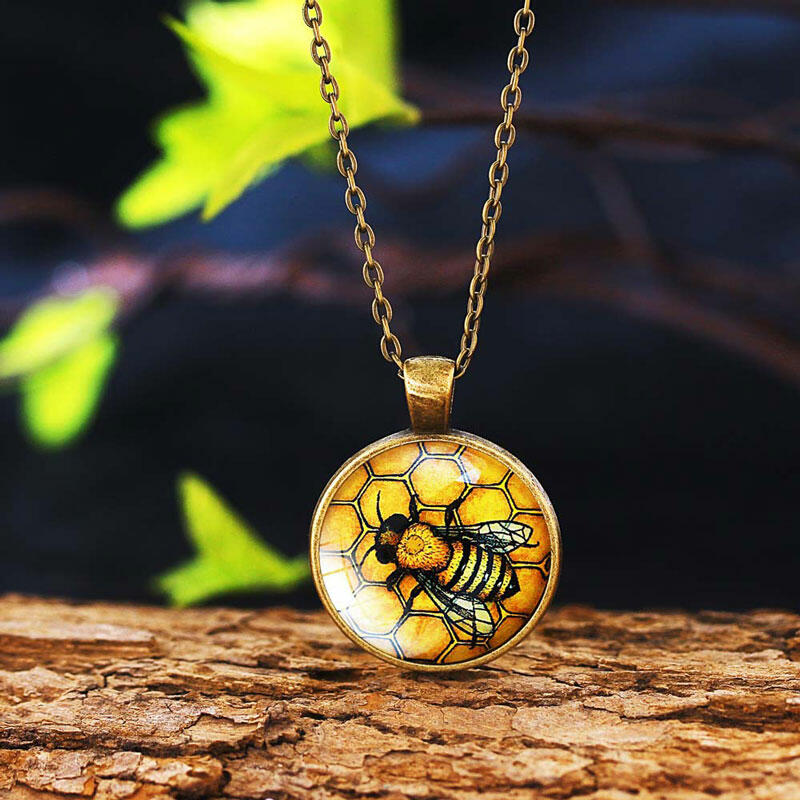 

Vintage Bee Gemstone Pendant Necklace, Gold, 484854