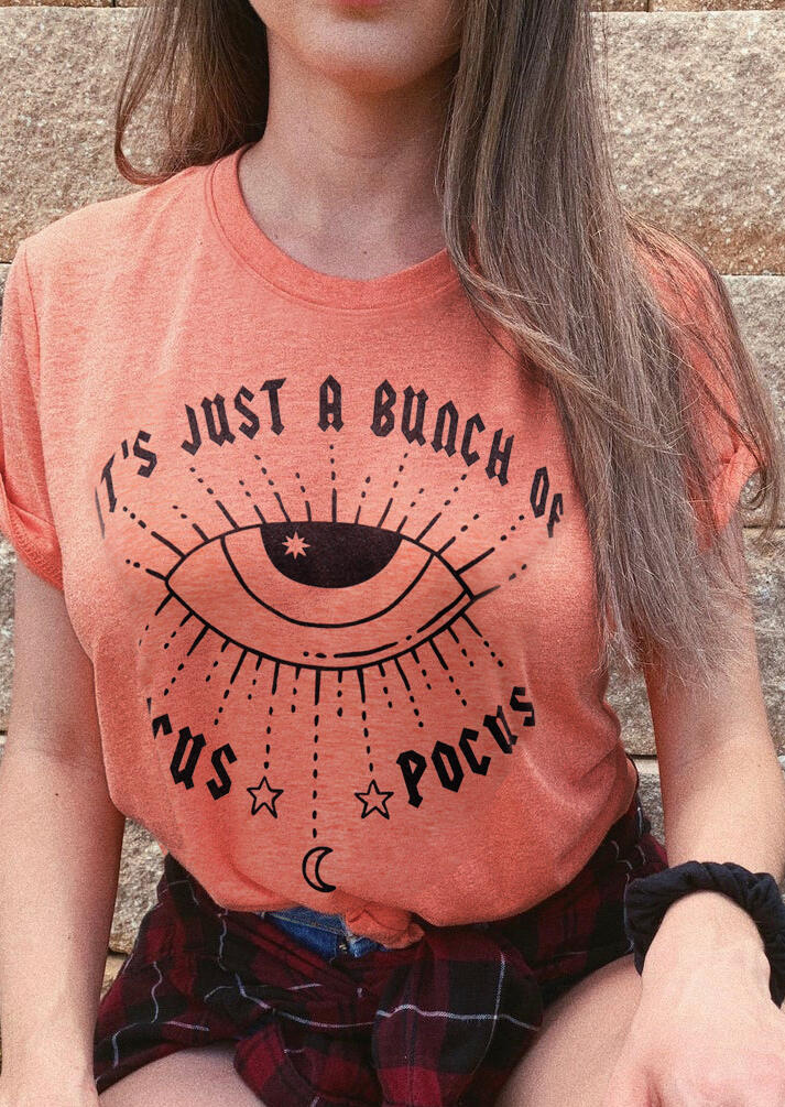 Halloween It's Just A Bunch Of Hocus Pocus T-Shirt Tee - Watermelon Red