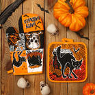 2Pcs Halloween Skull Spider Insulated Glove And Coaster Set